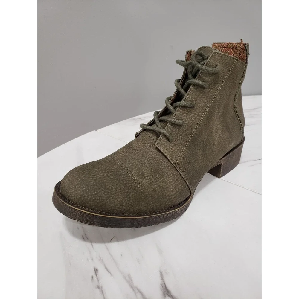 NEW NO BOX SIZE 7 Blowfish Malibu Kinder Ankle Womens Olive Green Lace Up Boots